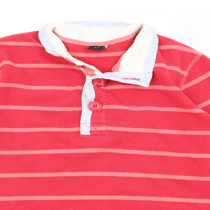 Cotton Traders Mens Red Striped   Polo Size XS