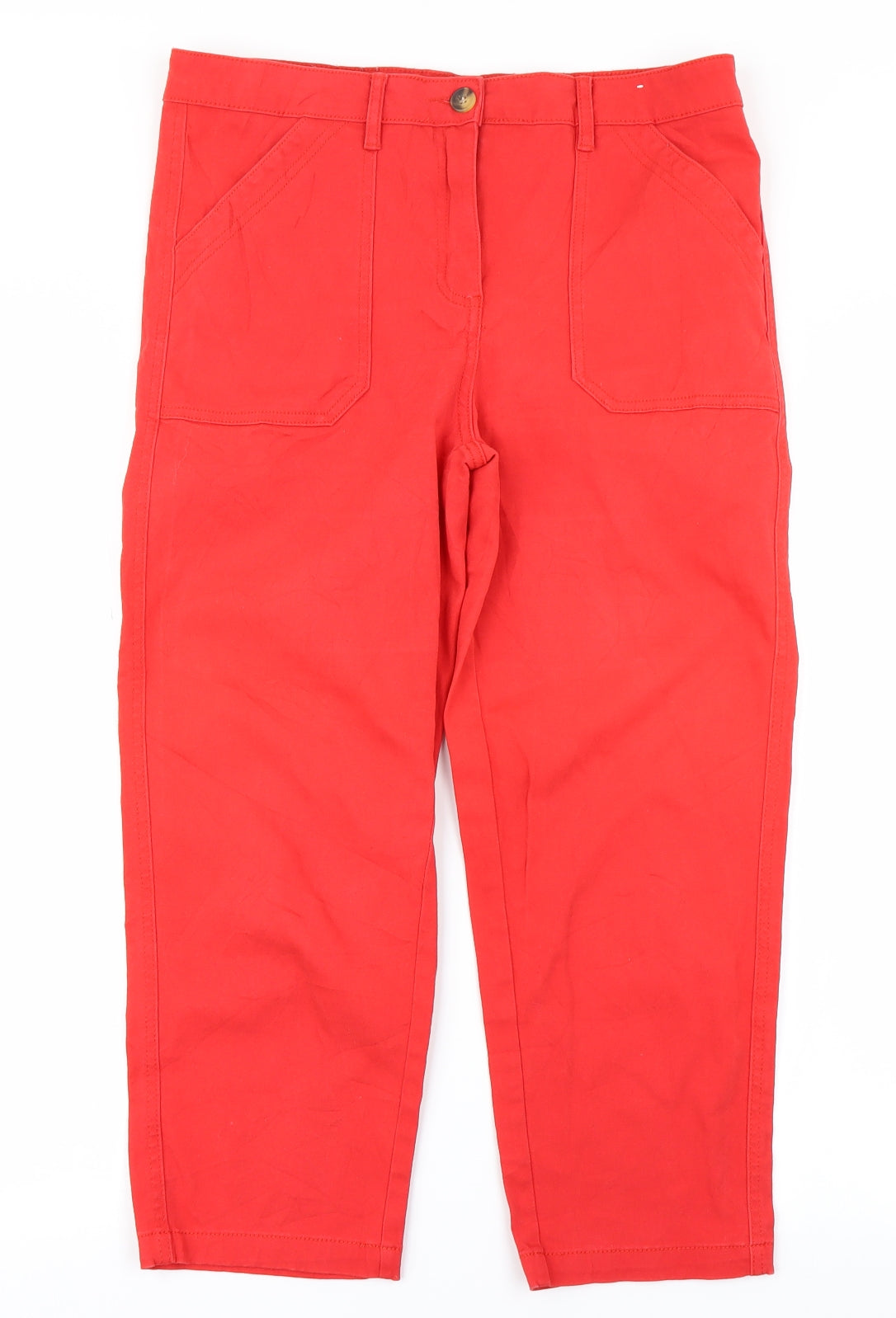 Womens UK Size 12 Papaya Regular Fit Capri Red Jeans
