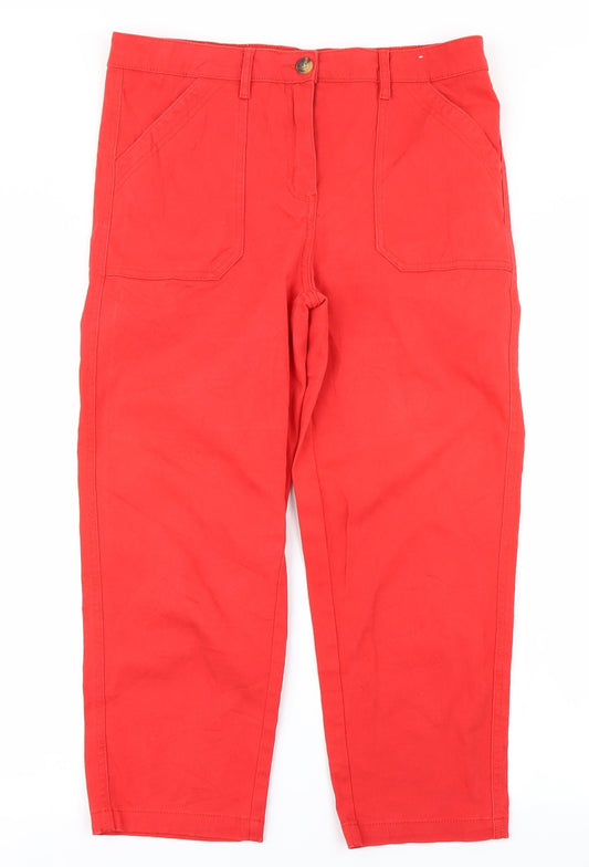 Womens UK Size 12 Papaya Regular Fit Capri Red Jeans