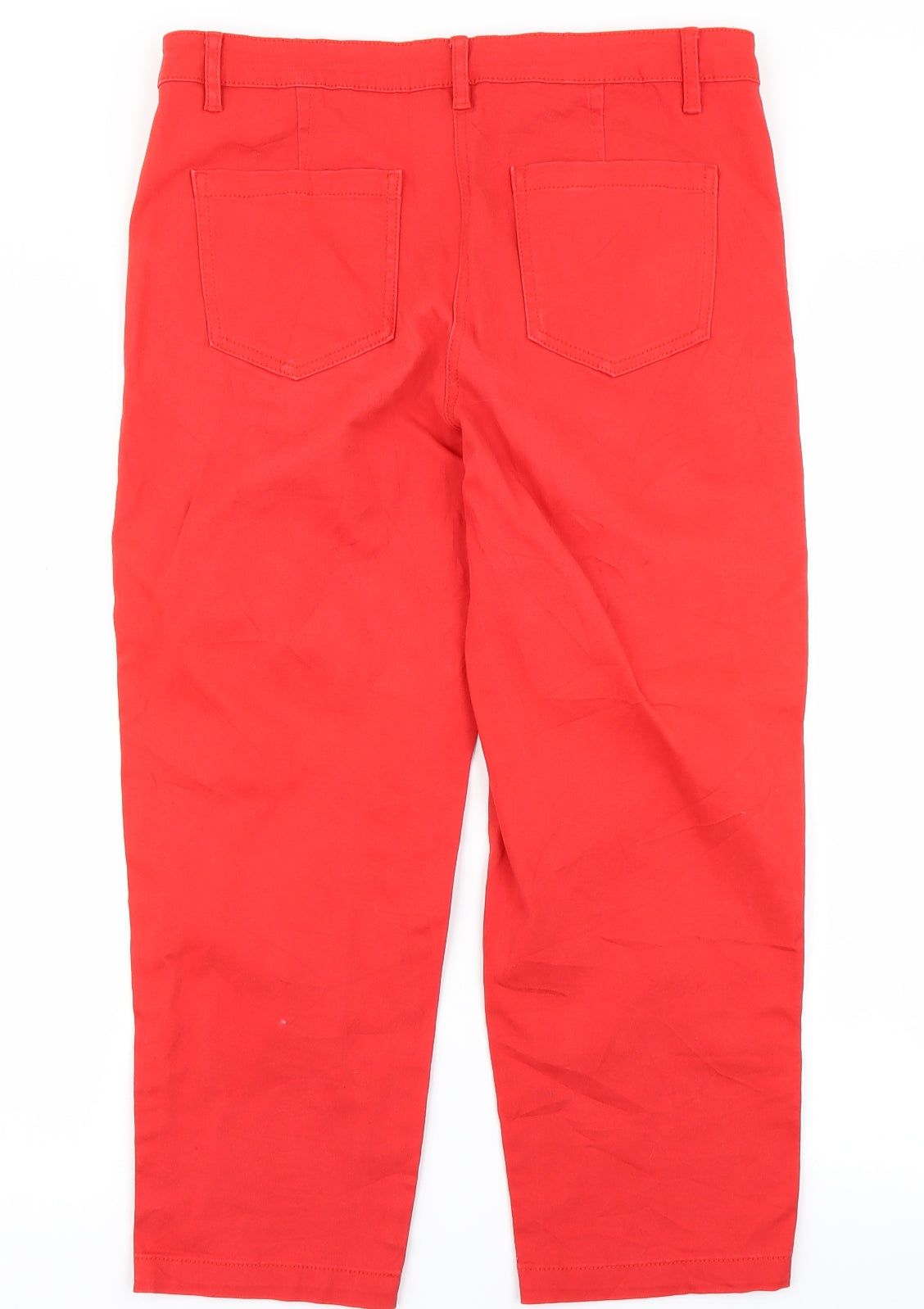 Womens UK Size 12 Papaya Regular Fit Capri Red Jeans