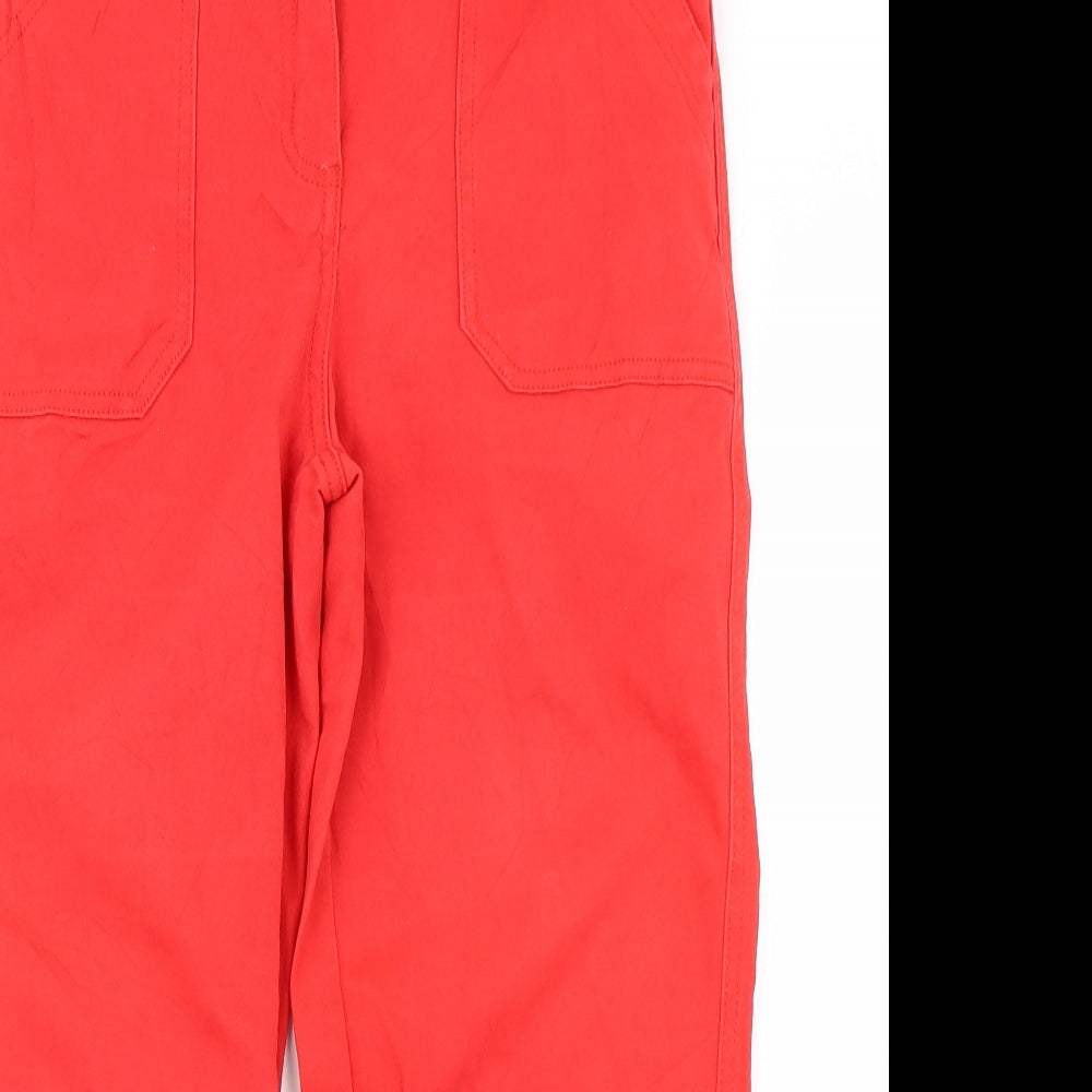 Womens UK Size 12 Papaya Regular Fit Capri Red Jeans