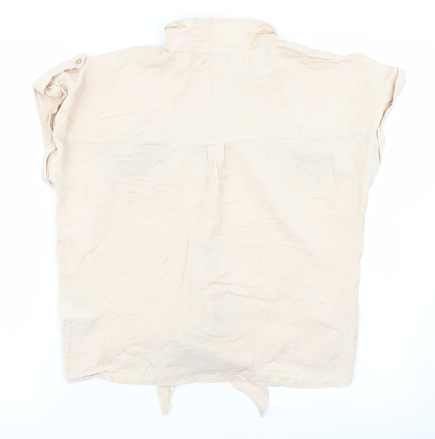 Womens UK Size 12 Oasis Beige Basic Button-Up