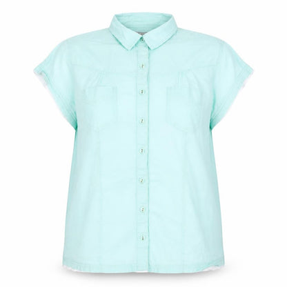 Womens UK Size 16 Cherokee Blue Basic Button-Up