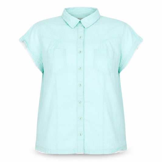 Womens UK Size 16 Cherokee Blue Basic Button-Up