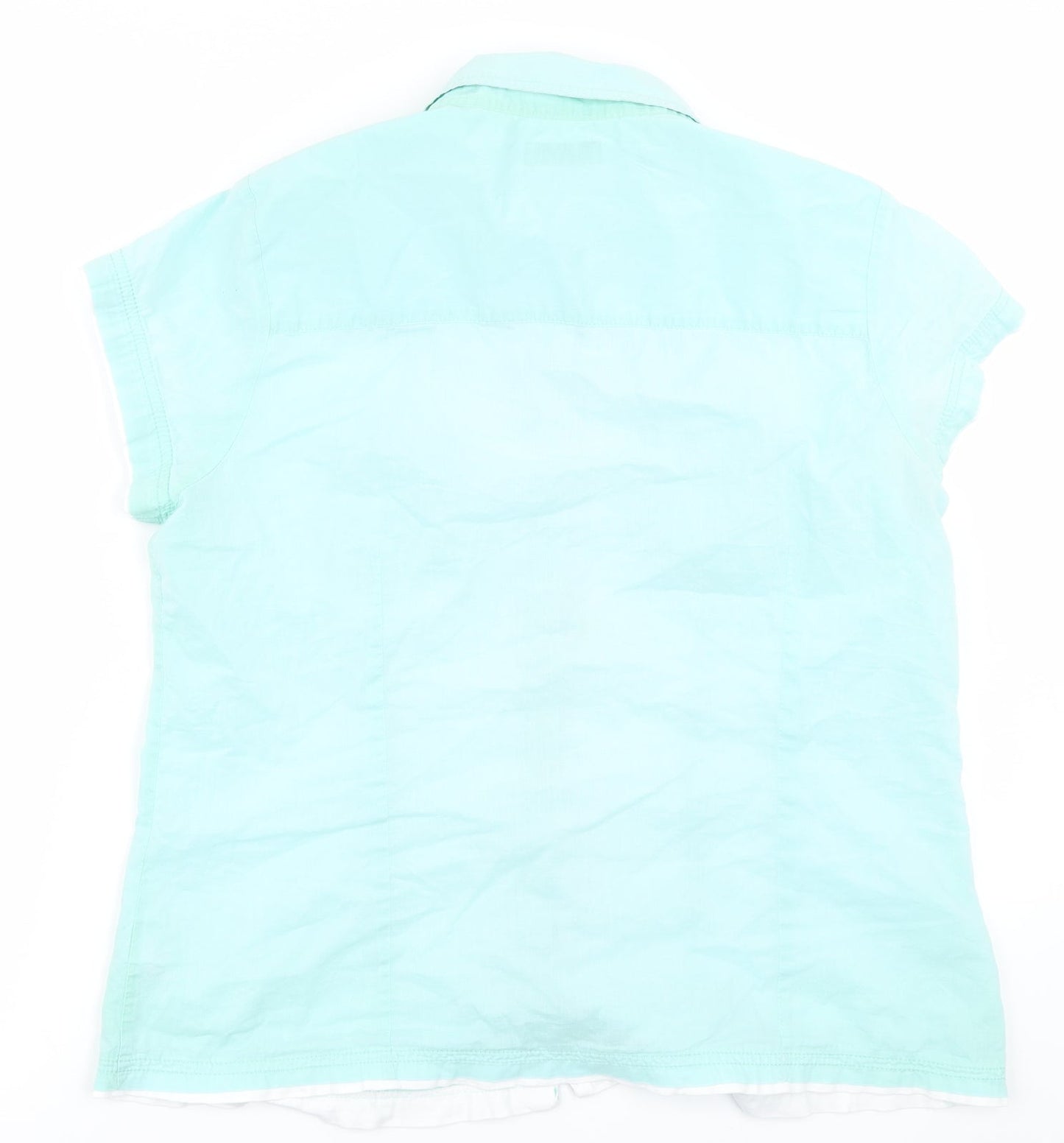Womens UK Size 16 Cherokee Blue Basic Button-Up