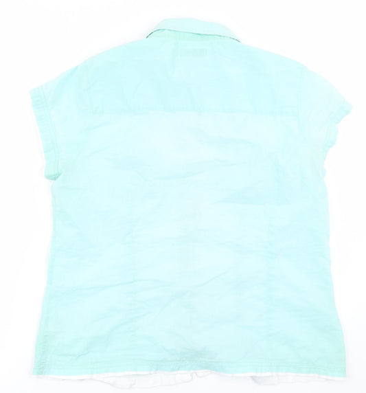 Cherokee Womens Blue   Basic Button-Up Size 16