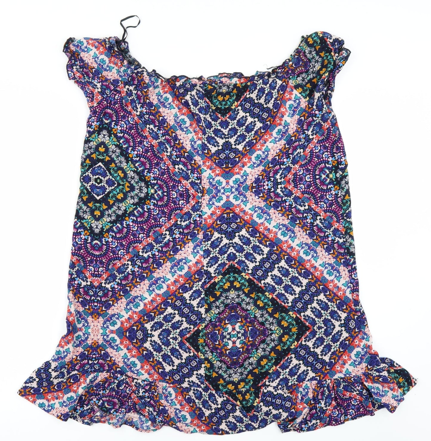 F&F Womens Blue Batik  A-Line  Size 10