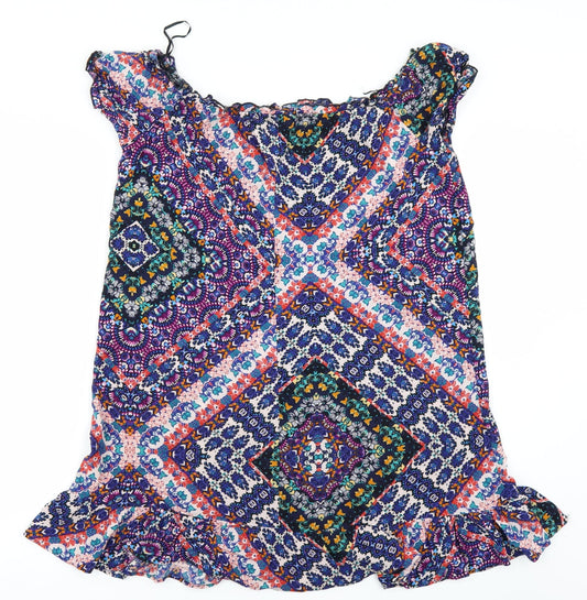 F&F Womens Blue Batik  A-Line  Size 10