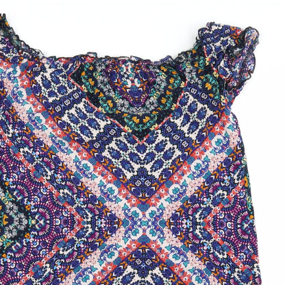 F&F Womens Blue Batik  A-Line  Size 10