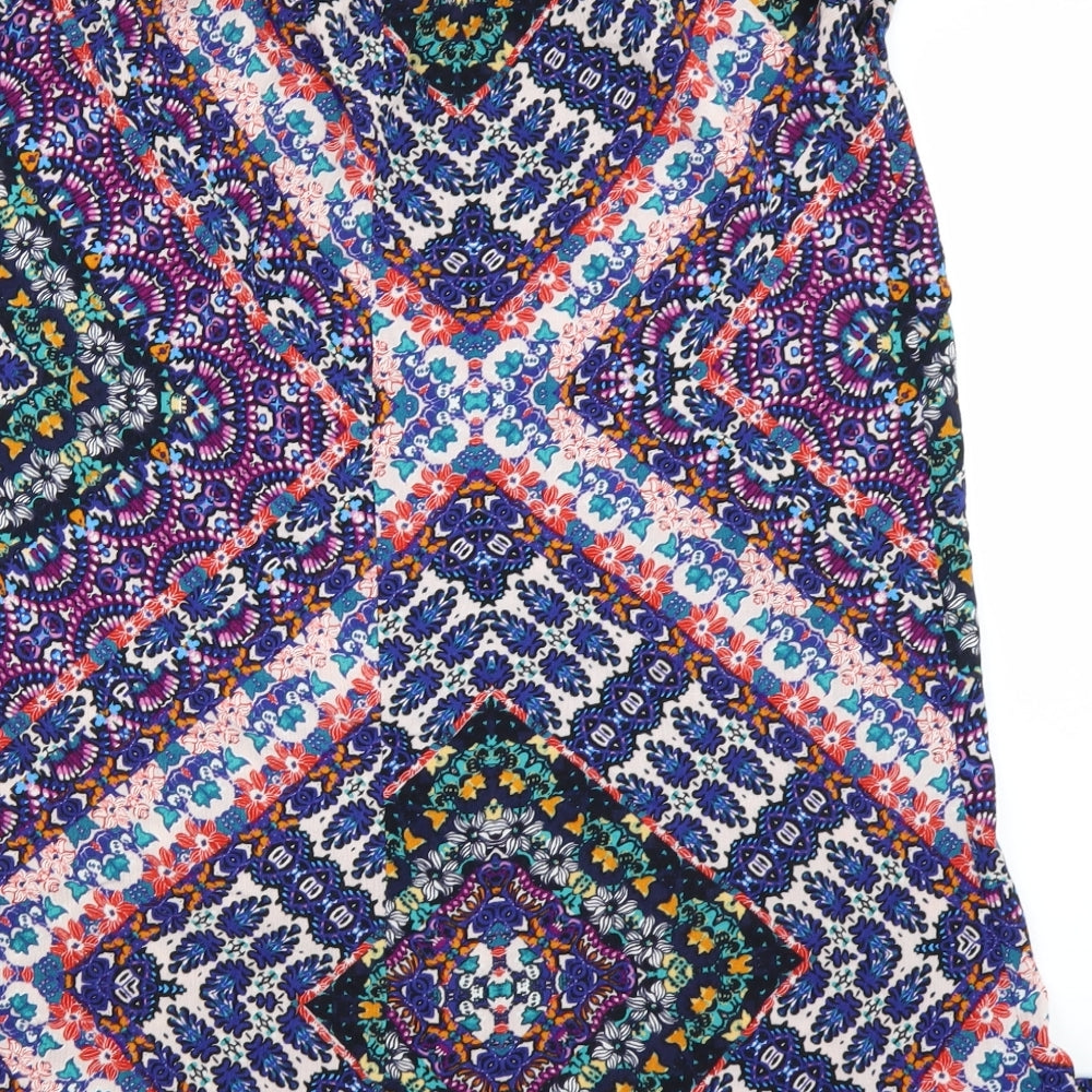 F&F Womens Blue Batik  A-Line  Size 10