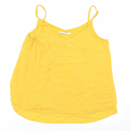 George Womens Yellow Polka Dot  Camisole Blouse Size 10