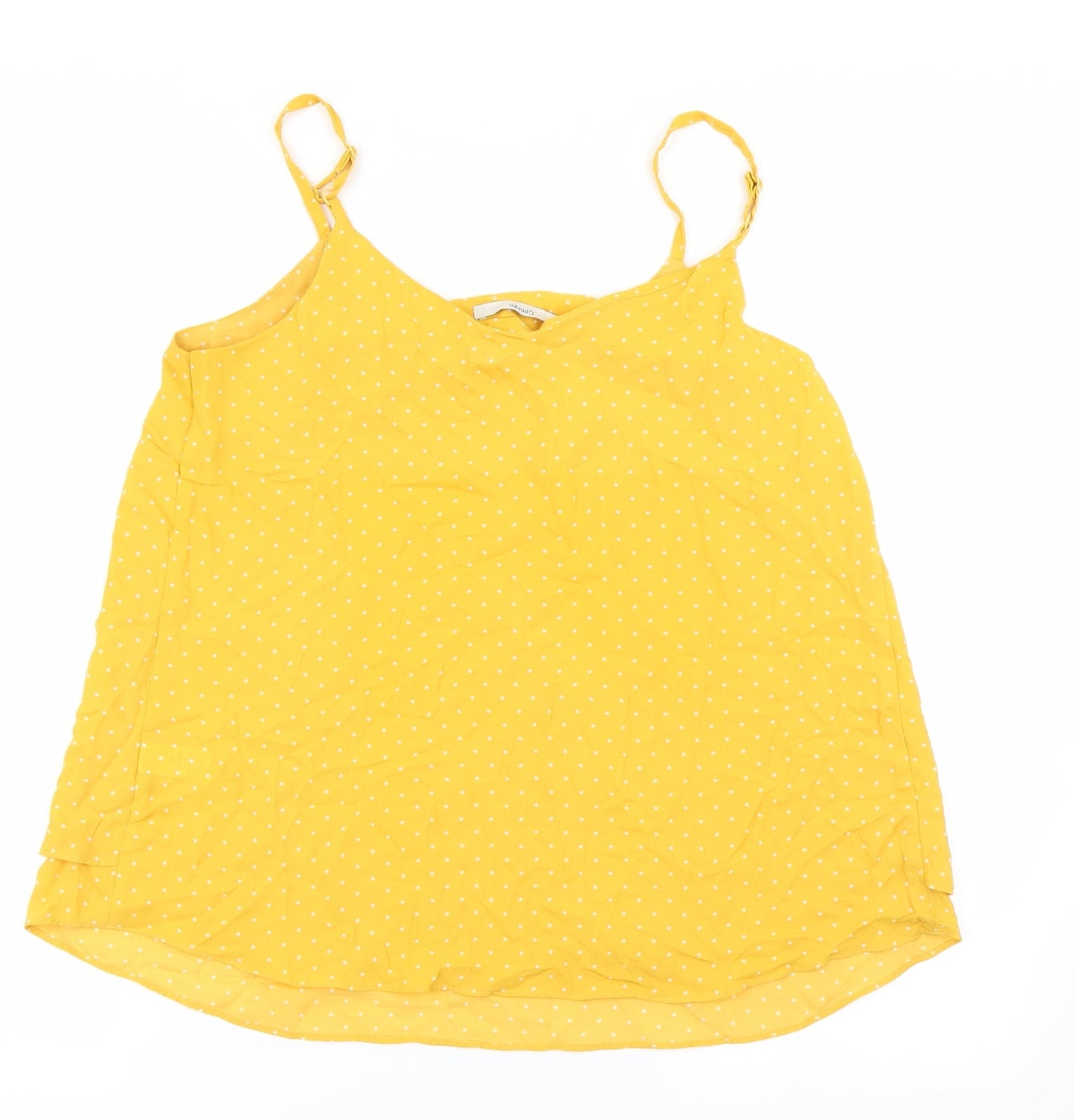 George Womens Yellow Polka Dot  Camisole Blouse Size 10