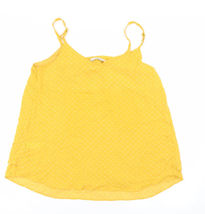 George Womens Yellow Polka Dot  Camisole Blouse Size 10