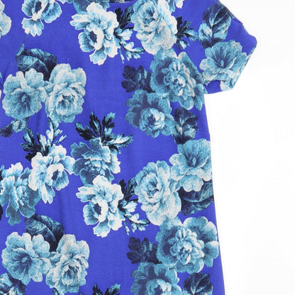 Papaya Womens Blue Floral  Fit & Flare  Size 10