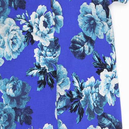 Papaya Womens Blue Floral  Fit & Flare  Size 10