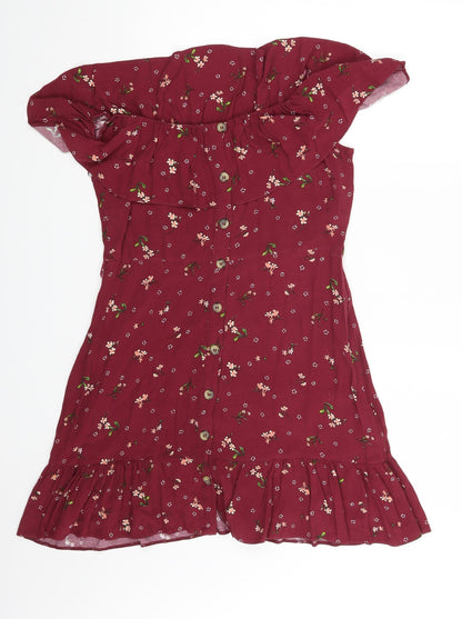 F&F Womens Purple Floral  Basic Blouse Size 10