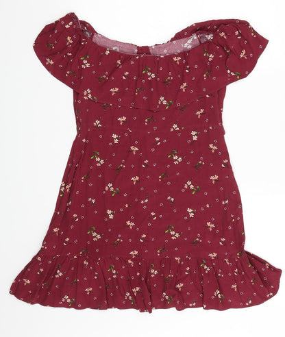 F&F Womens Purple Floral  Basic Blouse Size 10