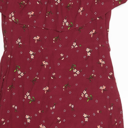 F&F Womens Purple Floral  Basic Blouse Size 10