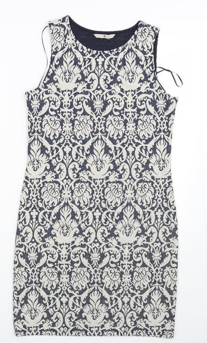 TU Womens Blue Paisley  Fit & Flare  Size 8