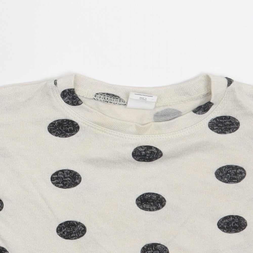 Baby GAP Girls Beige Polka Dot Rayon Pullover T-Shirt Size 6-9 Months