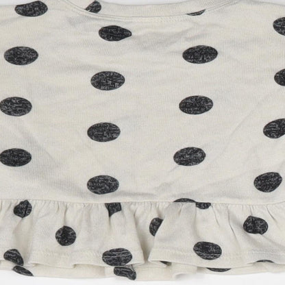 Baby GAP Girls Beige Polka Dot Rayon Pullover T-Shirt Size 6-9 Months