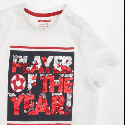 F&F Boys White   Basic T-Shirt Size 8-9 Years  - Player of the Year !