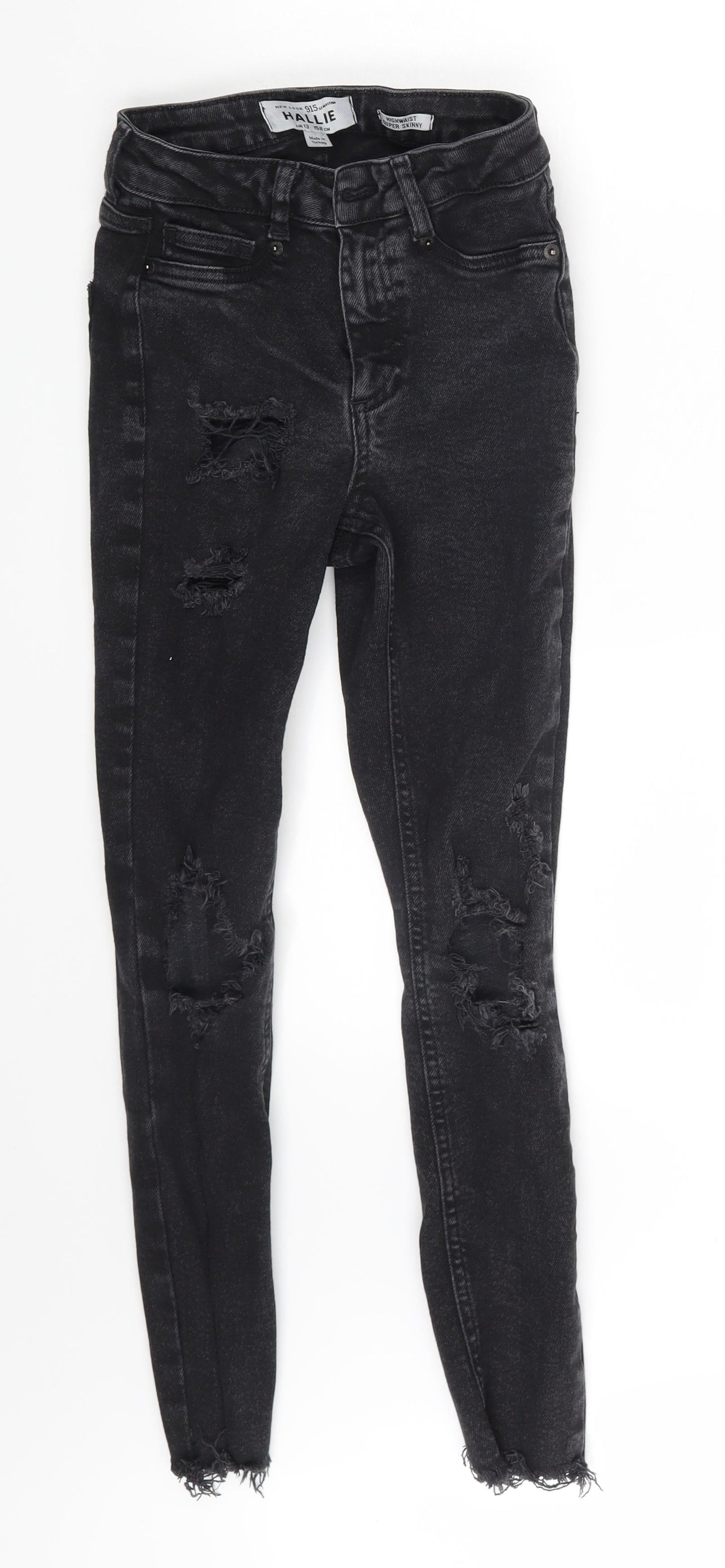 Hallie Girls Grey  Denim Skinny Jeans Size 13 Years