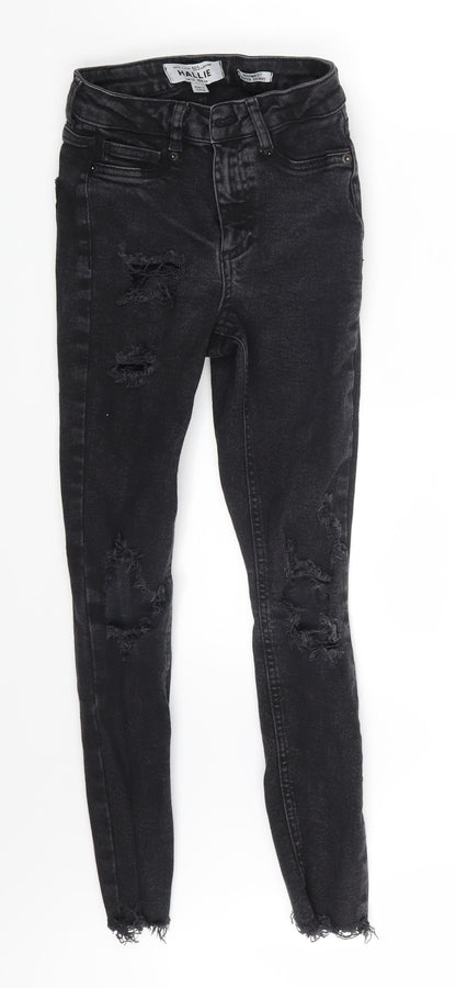 Hallie Girls Grey  Denim Skinny Jeans Size 13 Years