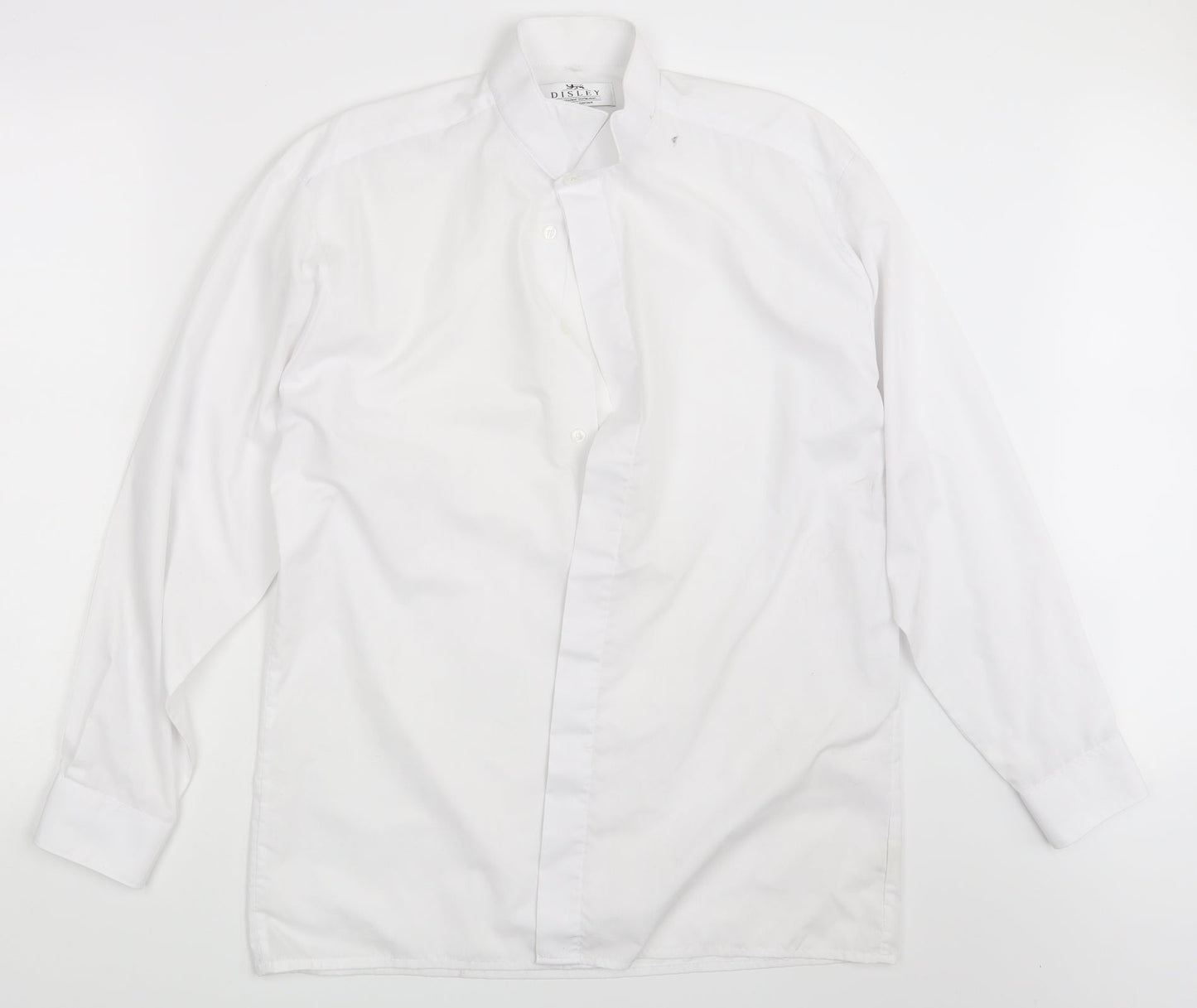 Mens UK Size One Size Disley White  Button-Up Long Sleeve Casual Shirt