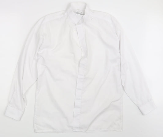 Mens UK Size One Size Disley White  Button-Up Long Sleeve Casual Shirt