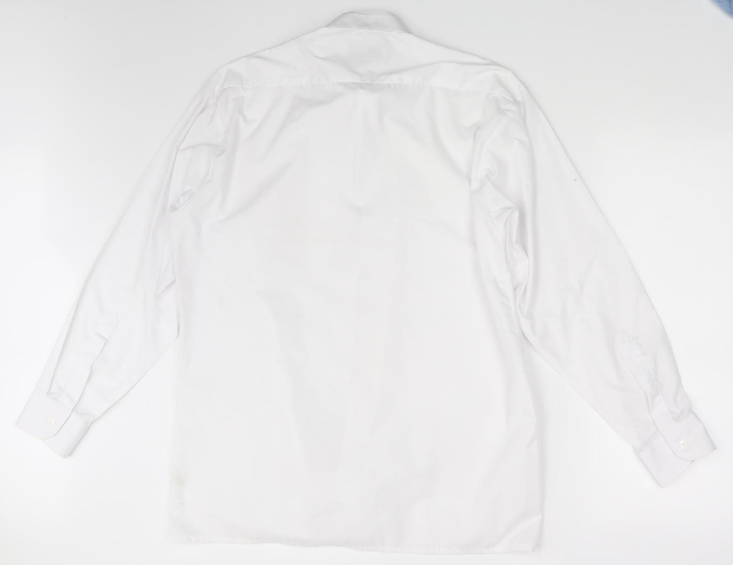 Mens UK Size One Size Disley White  Button-Up Long Sleeve Casual Shirt