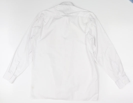 Mens UK Size One Size Disley White  Button-Up Long Sleeve Casual Shirt