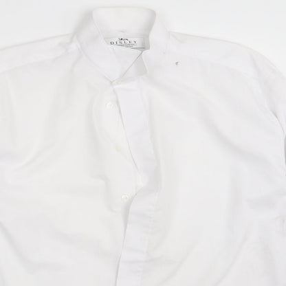 Mens UK Size One Size Disley White  Button-Up Long Sleeve Casual Shirt