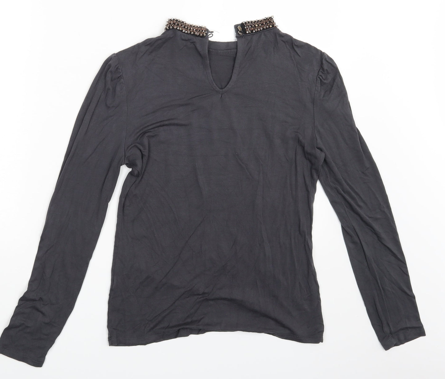 Womens UK Size S Oasis Grey Basic T-Shirt