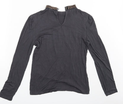 Womens UK Size S Oasis Grey Basic T-Shirt