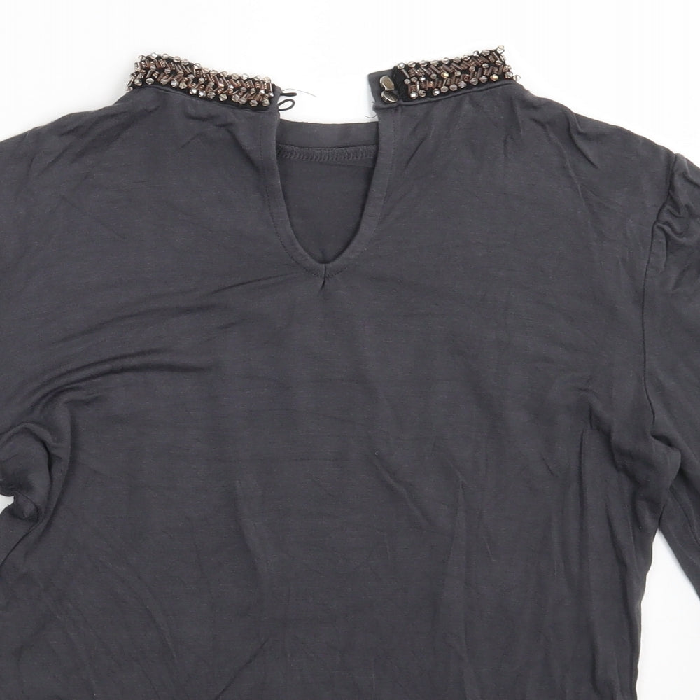 Womens UK Size S Oasis Grey Basic T-Shirt