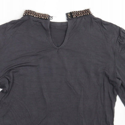 Womens UK Size S Oasis Grey Basic T-Shirt