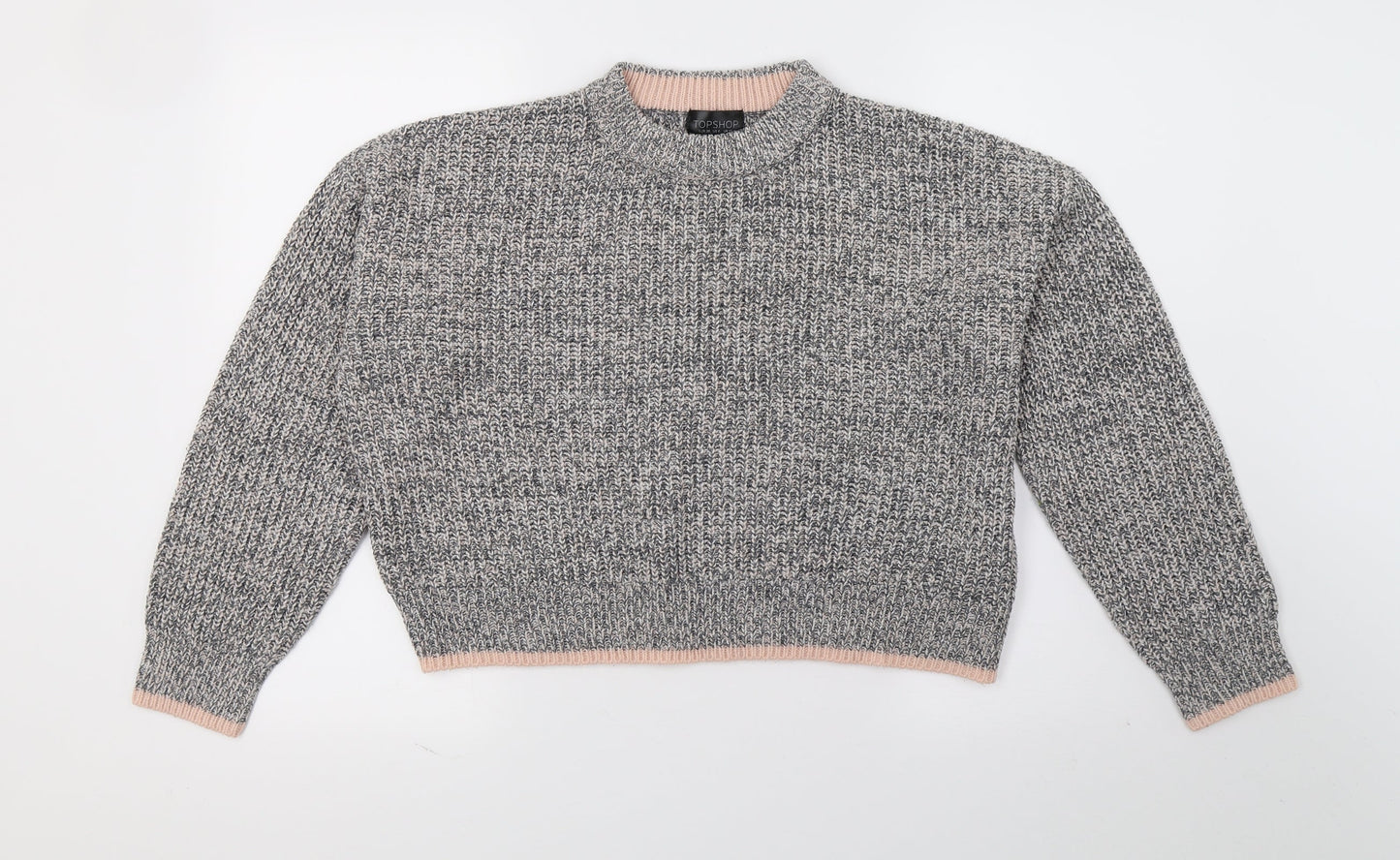Topshop Womens Grey  Knit Pullover Jumper Size 10