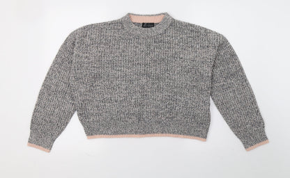 Topshop Womens Grey  Knit Pullover Jumper Size 10