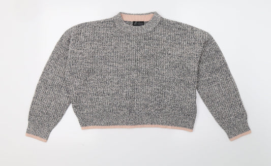 Topshop Womens Grey  Knit Pullover Jumper Size 10
