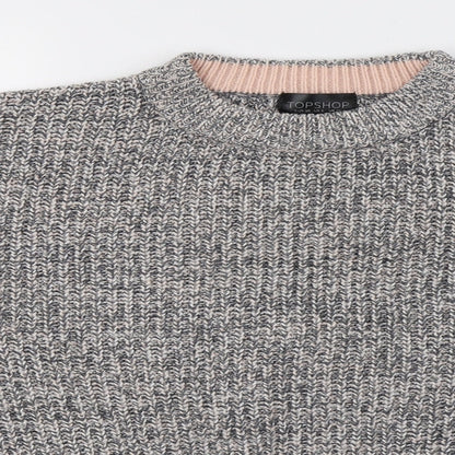 Topshop Womens Grey  Knit Pullover Jumper Size 10