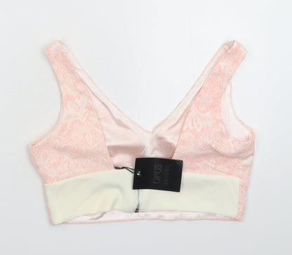 Womens UK Size 14 OPUS Pink Cropped Tank