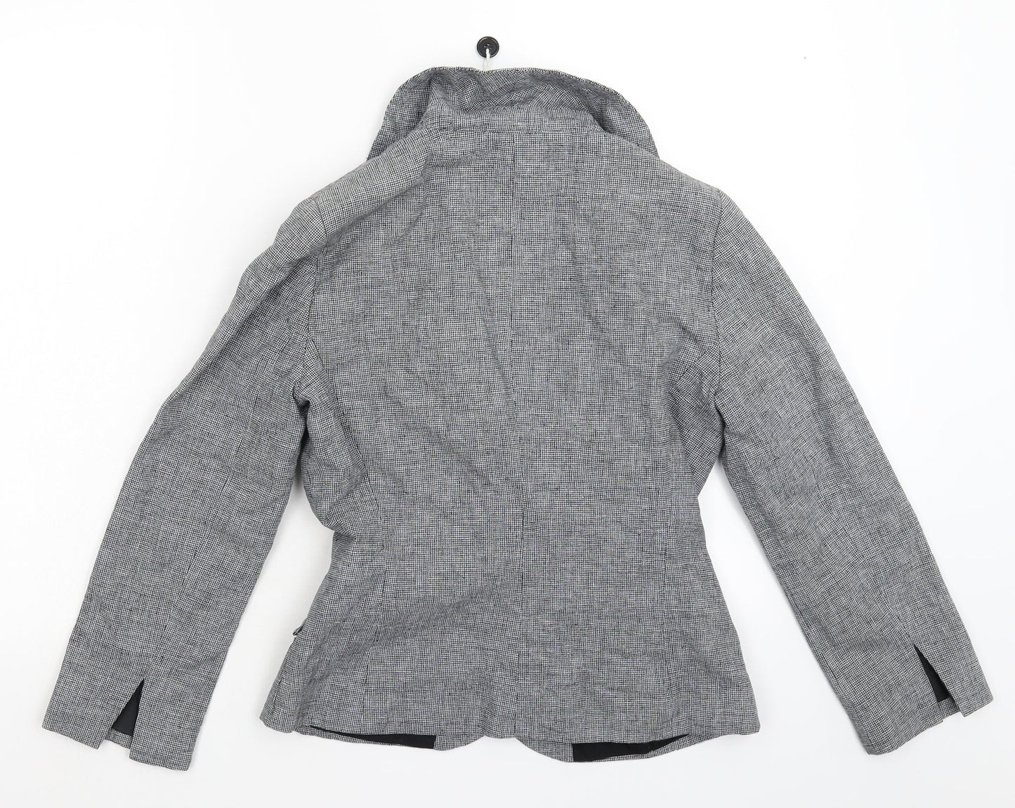Topshop Womens Grey Houndstooth  Jacket Blazer Size 10