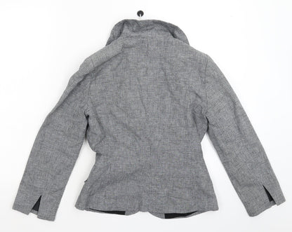 Topshop Womens Grey Houndstooth  Jacket Blazer Size 10