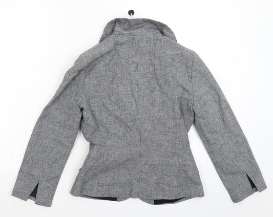 Topshop Womens Grey Houndstooth  Jacket Blazer Size 10