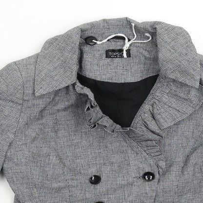 Topshop Womens Grey Houndstooth  Jacket Blazer Size 10