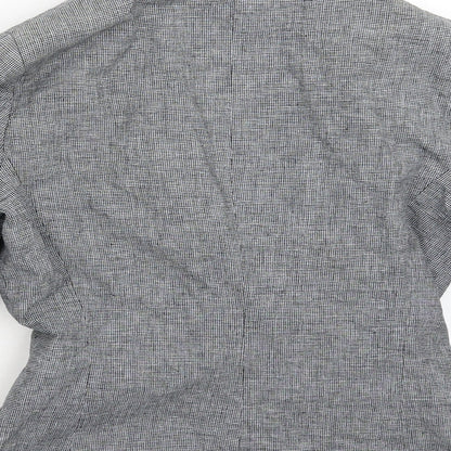 Topshop Womens Grey Houndstooth  Jacket Blazer Size 10