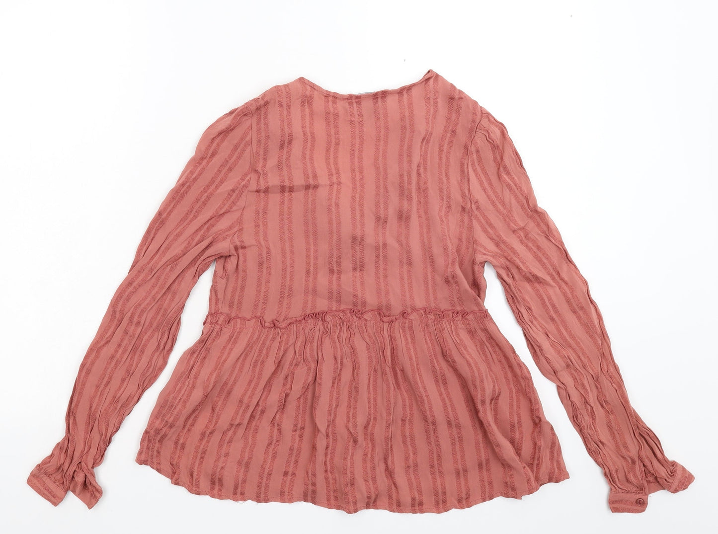 Primark Womens Pink Striped  Basic Blouse Size 10