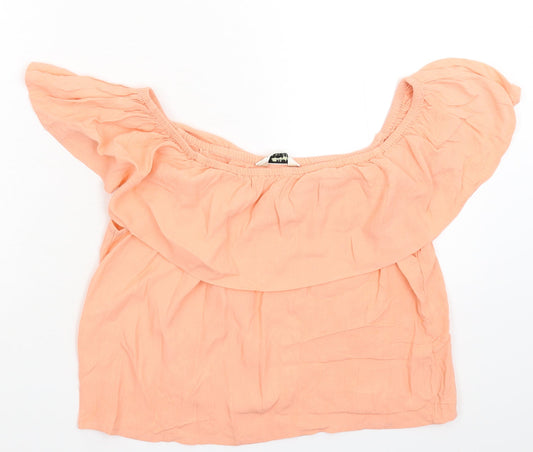 Miss Selfridge Womens Orange   Basic T-Shirt Size 10
