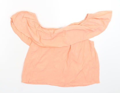 Miss Selfridge Womens Orange   Basic T-Shirt Size 10
